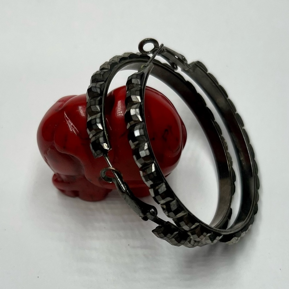 4/$15 studded hoop earrings